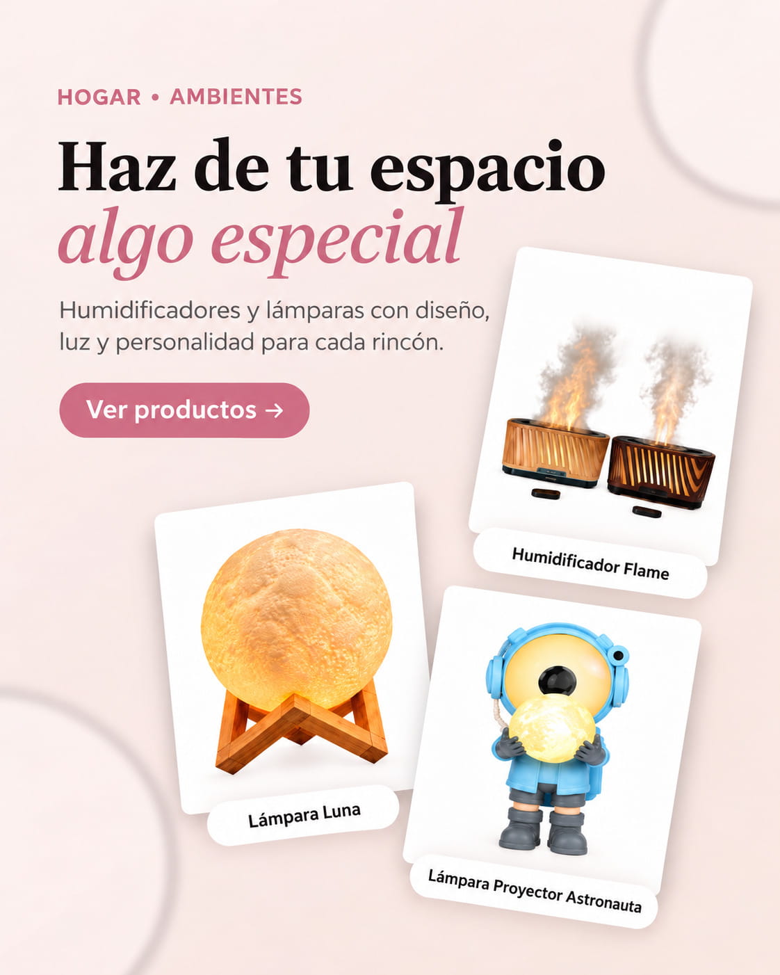 Banner móvil humidificadores lamparas MATY